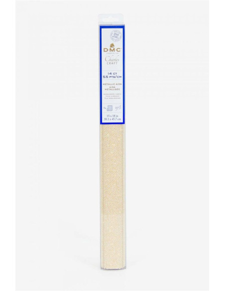 Tecido aïda 5.5 metalizado para bordar DMC