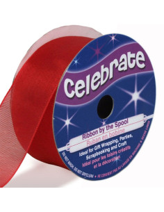 Fita de organza Celebrate vermelha - 25 mm x 5 m