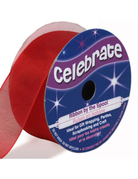 Fita de organza Celebrate vermelha - 25 mm x 5 m