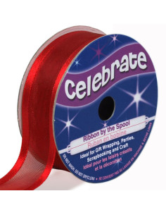 Fita de organza Celebrate vermelha - 20 mm x 4 m
