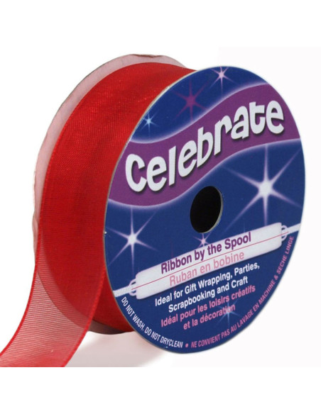 Fita de organza Celebrate vermelha - 20 mm x 5 m