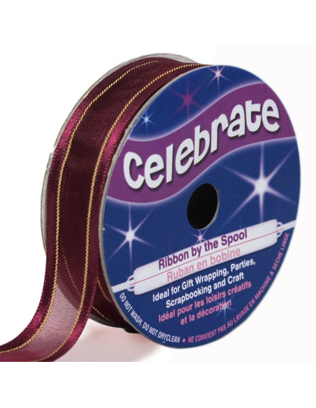 Fita de organza Celebrate ameixa - 15 mm x 5 m