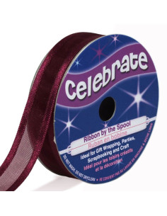 Fita de organza Celebrate ameixa - 12 mm x 5 m