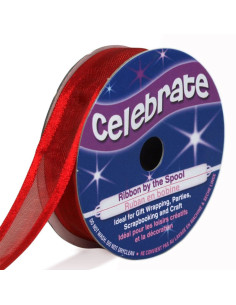 Fita de organza Celebrate vermelha - 12 mm x 5 m