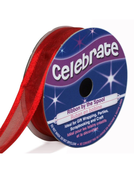 Fita de organza Celebrate vermelha - 12 mm x 5 m