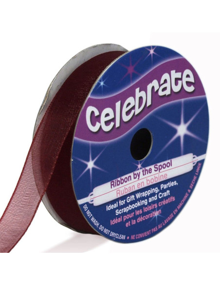 Fita de organza Celebrate ameixa - 12 mm x 6 m