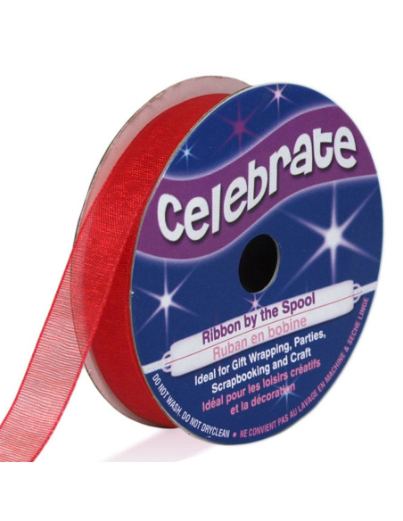 Fita de organza Celebrate vermelha - 9 mm x 8 m