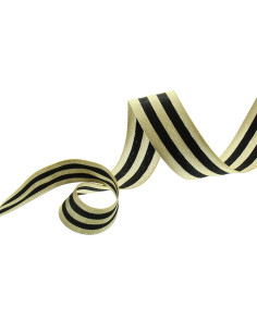 Galão listras metal - Preto e dourado