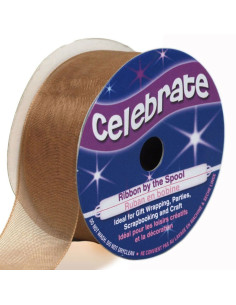 Fita de organza Celebrate marrom - 25 mm x 5 m