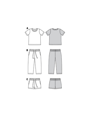 Molde de T-Shirt, calças e calções - Burda 9288