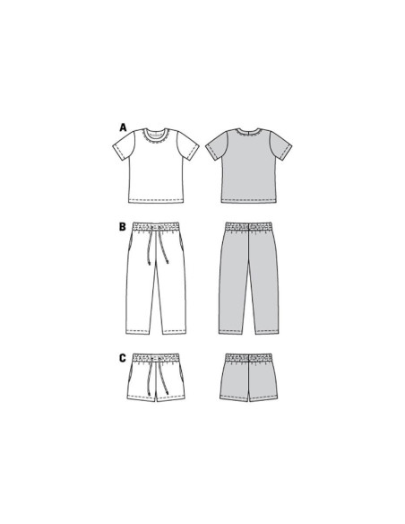 Molde de T-Shirt, calças e calções - Burda 9288