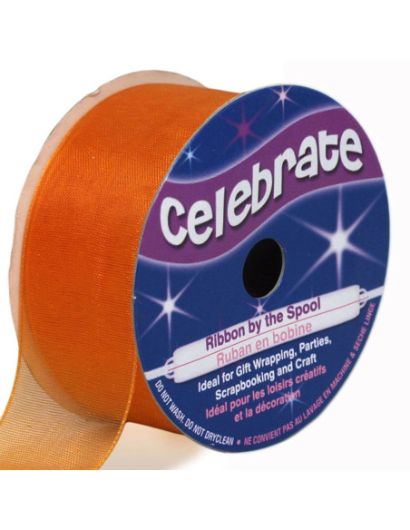 Fita de organza Celebrate laranja - 25 mm x 5 m