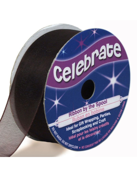 Fita de organza Celebrate chocolate - 20 mm x 5 m