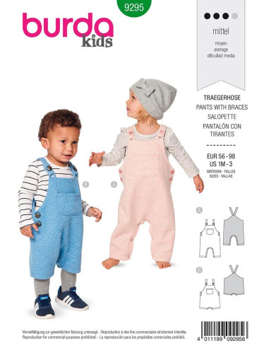 Molde de macacão e shorts - Burda 9295