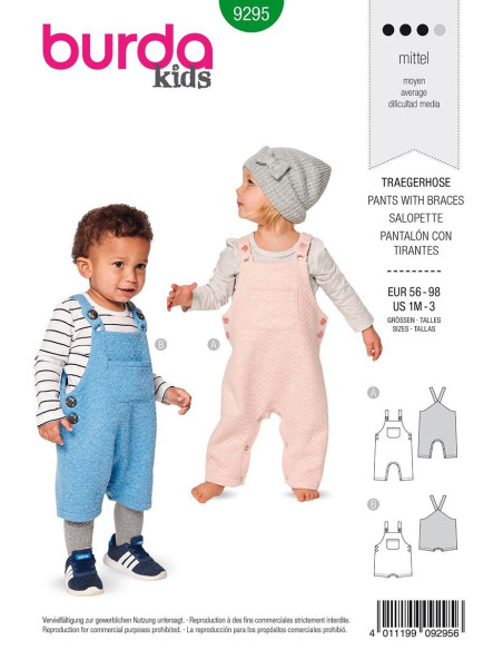Molde de macacão e shorts - Burda 9295