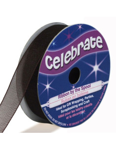 Fita de organza Celebrate chocolate - 12 mm x 6 m
