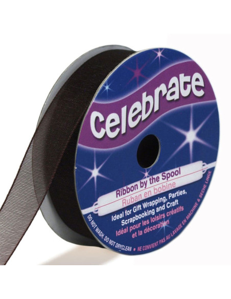 Fita de organza Celebrate chocolate - 12 mm x 6 m