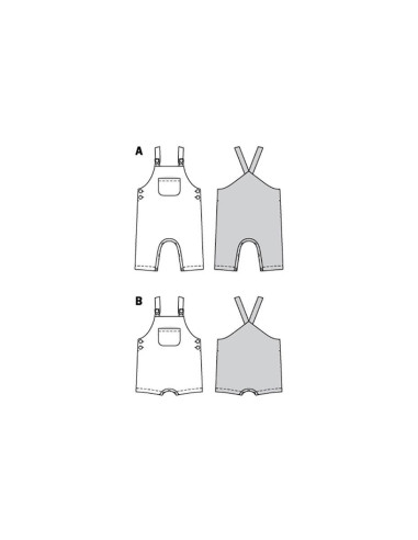 Molde de macacão e shorts - Burda 9295