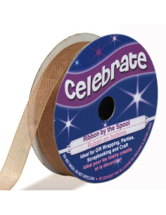 Fita de organza Celebrate marrom - 9 mm x 8 m