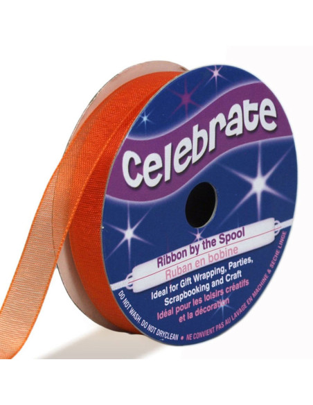 Fita de organza Celebrate laranja - 9 mm x 8 m
