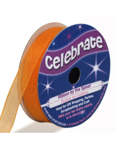 Fita de organza Celebrate laranja - 9 mm x 8 m