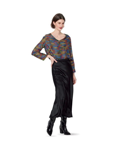 Molde de blusa e vestido - Burda 6155
