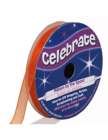 Fita de organza Celebrate laranja - 6 mm x 8 m