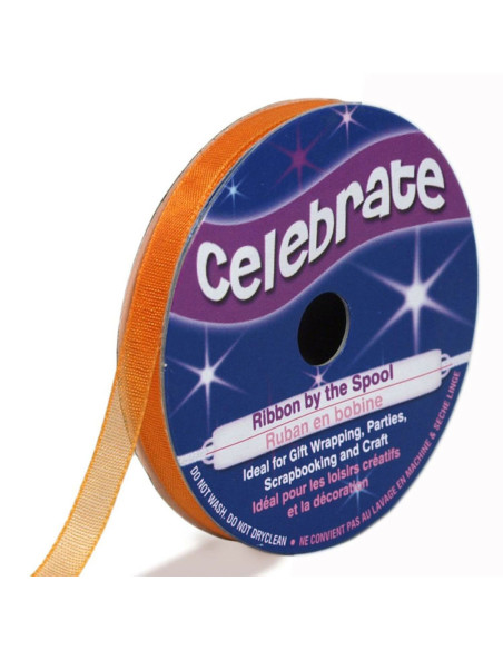 Fita de organza Celebrate laranja - 6 mm x 8 m