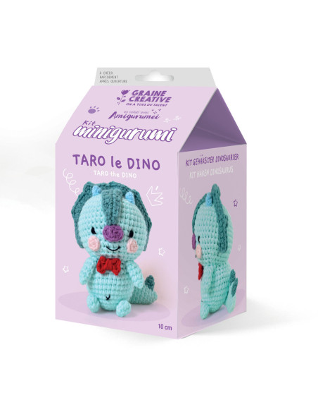 Kit de crochê minigurumi - Taro o dinossauro