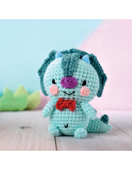 Kit de crochê minigurumi - Taro o dinossauro