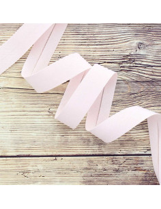 Viés de algodão orgânico - Rosa em pó