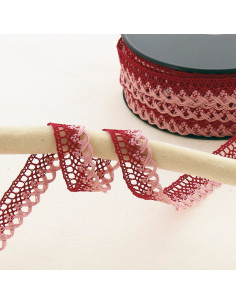 Renda festonada 10mm - Bordeaux, rosa antigo