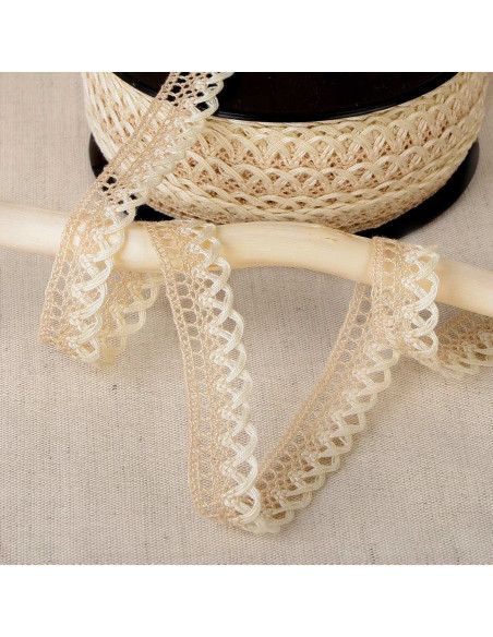 Renda festonada 10mm - Bege