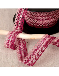 Renda festonada 20mm - Bordeaux, rosa antigo
