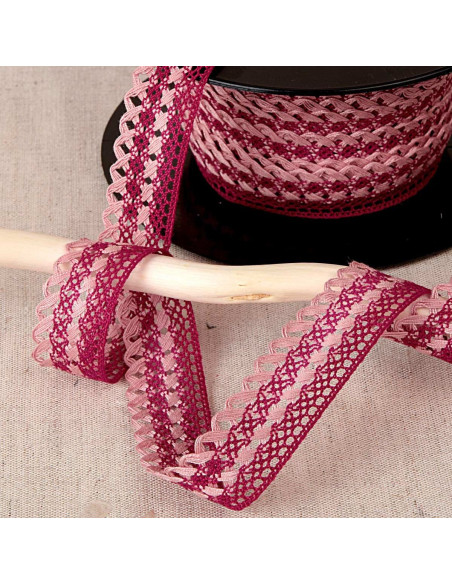 Renda festonada 20mm - Bordeaux, rosa antigo