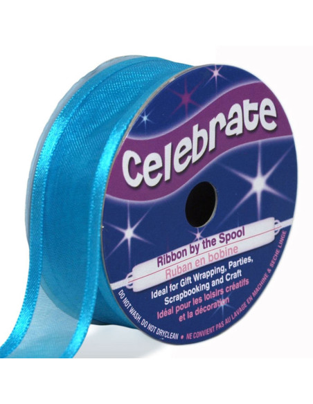 Fita de organza Celebrate azul turquesa - 20 mm x 4 m
