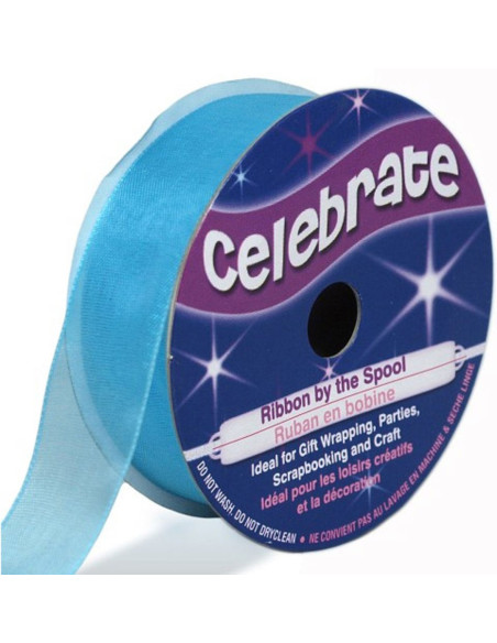 Fita de organza Celebrate azul lagoa - 20 mm x 5 m