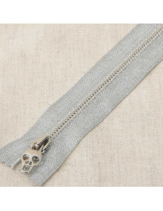 Fecho de metal lurex caveira - Prata