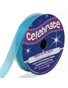 Fita de organza Celebrate azul turquesa - 9 mm x 8 m