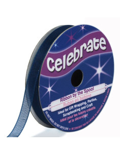 Fita de organza Celebrate azul-marinho - 6 mm x 8 m