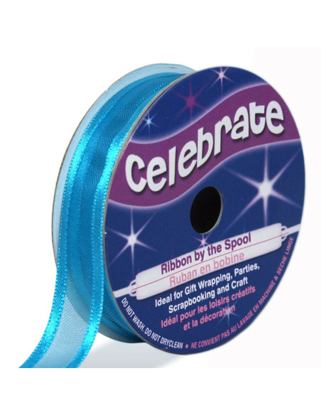 Fita de organza Celebrate azul turquesa - 12 mm x 5 m