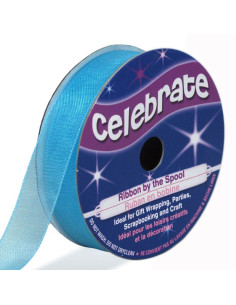 Fita de organza Celebrate azul lagoa - 12 mm x 6 m