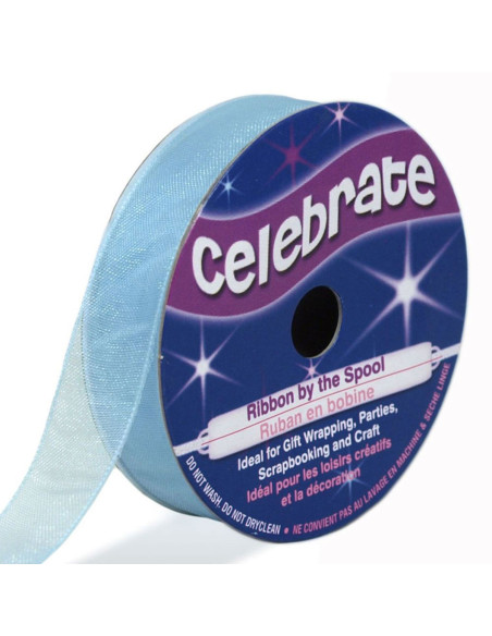 Fita de organza Celebrate azul claro - 12 mm x 6 m