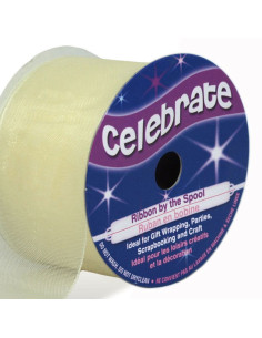 Fita de organza Celebrate marfim - 32 mm x 5 m