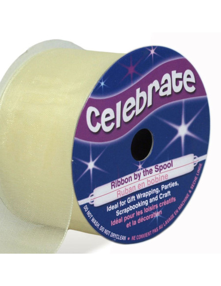 Fita de organza Celebrate marfim - 32 mm x 5 m