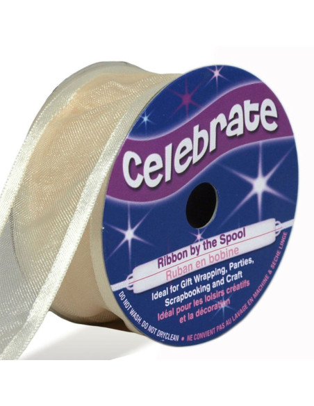 Fita de organza Celebrate creme - 25 mm x 4 m