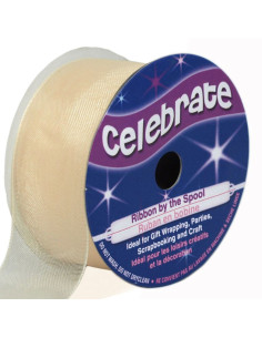 Fita de organza Celebrate marfim - 25 mm x 5 m