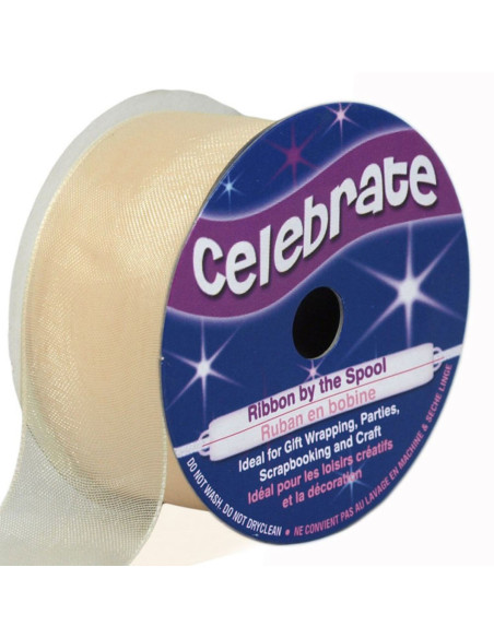 Fita de organza Celebrate marfim - 25 mm x 5 m