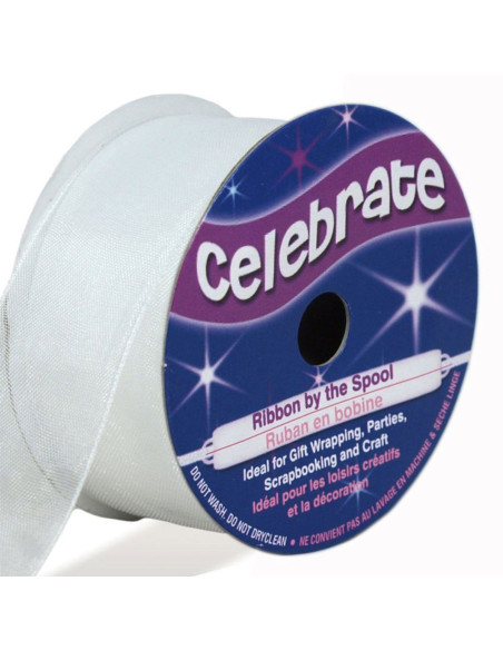 Fita de organza Celebrate branca - 25 mm x 5 m