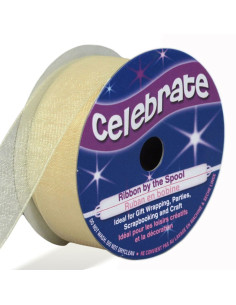 Fita de organza Celebrate marfim - 20 mm x 5 m